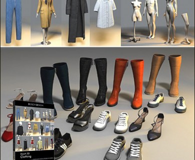 دانلود رایگان مدل سه بعدی لباس و کفش