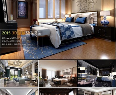 مدل سه بعدی اتاق خواب به سبک Fusion