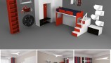 3DDD - Modern Furniture Childroom Set (12)