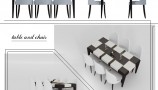3DDD - Modern Table and Chair Set (5)