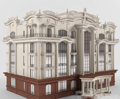 مدل سه بعدی ساختمان کلاسیک