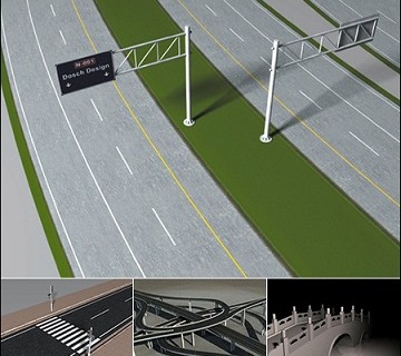 دانلود رایگان مدل سه بعدی پل و جاده