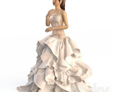 مدل سه بعدی لباس عروس