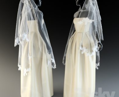 مدل سه بعدی لباس عروس
