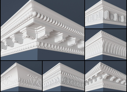 مدل سه بعدی گچبری و تزئینات سقف