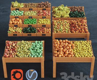 مدل سه بعدی میوه فروشی