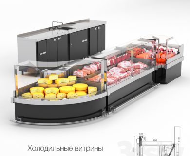 مدل سه بعدی یخچال فروشگاه