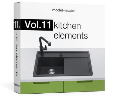مدل سه بعدی لوازم مورد نیاز آشپزخانه
