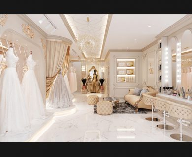 صحنه داخلی و خارجی فروشگاه لباس عروس