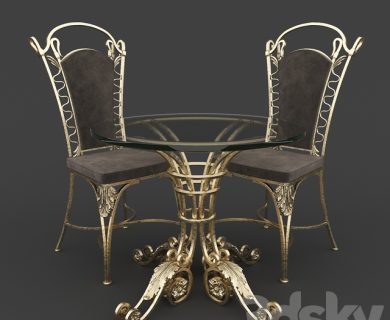 مدل سه بعدی میز و صندلی