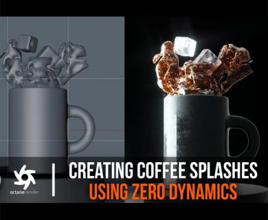 آموزش پاشیدن قهوه با استفاده از Zero Dynamics در Cinema 4D