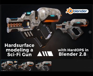 مدلینگ تفنگ علمی تخیلی با پلاگین HardOPS در Blender 2.8