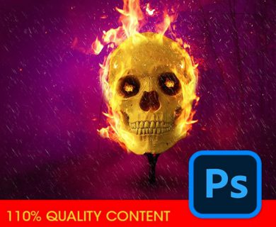 آموزش ایجاد جمجمه آتشین در Photoshop