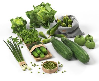 مدل سه بعدی سبزیجات