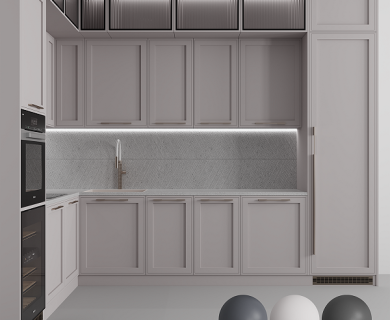 مدل سه بعدی بوفه آشپزخانه