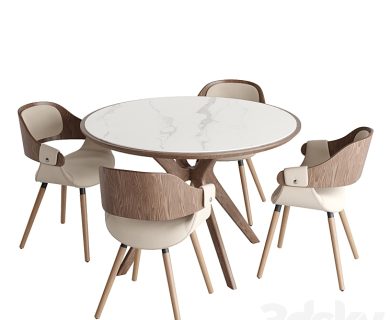 مدل سه بعدی میز و صندلی