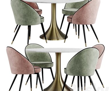 مدل سه بعدی میز و صندلی