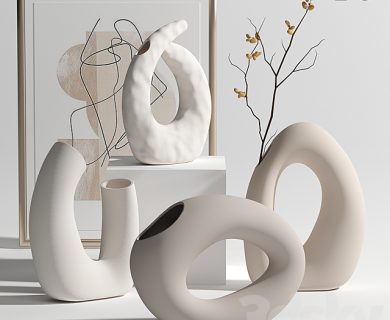 مدل سه بعدی گل و گلدان