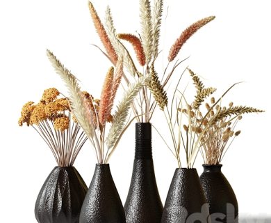 مدل سه بعدی گل و گلدان