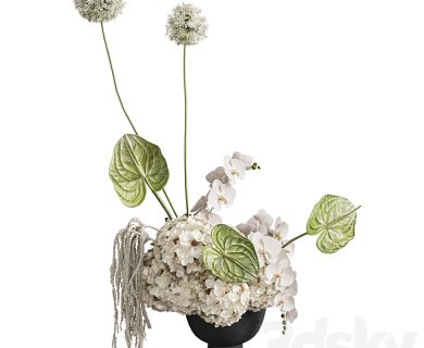 مدل سه بعدی گل و گلدان