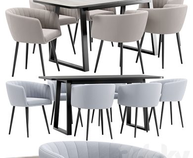 مدل سه بعدی میز و صندلی