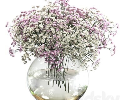 مدل سه بعدی گل و گلدان