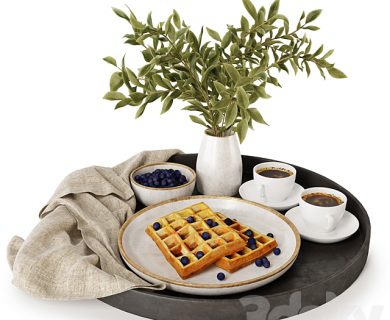 مدل سه بعدی بوفه آشپزخانه
