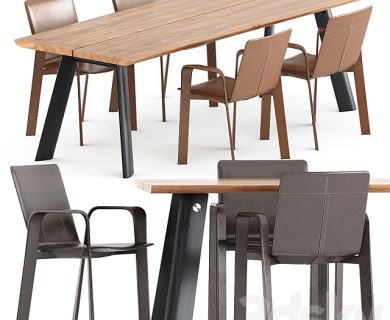 مدل سه بعدی میز و صندلی