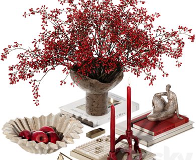 مدل سه بعدی گل و گلدان