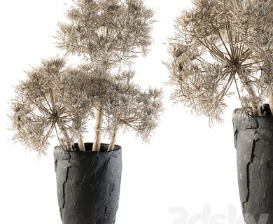 مدل سه بعدی گل و گلدان