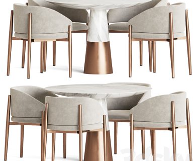 مدل سه بعدی میز و صندلی