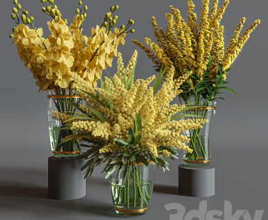 مدل سه بعدی گل و گلدان مدل سه بعدی گل و گلدان