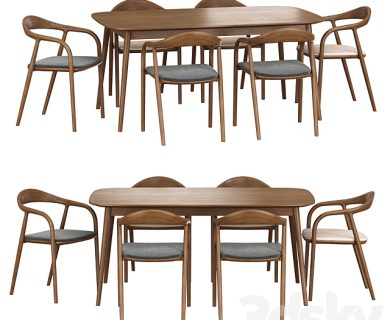 مدل سه بعدی میز و صندلی