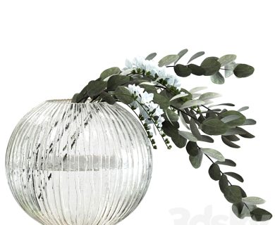 مدل سه بعدی گل و گلدان