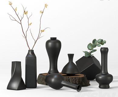 مدل سه بعدی گل و گلدان