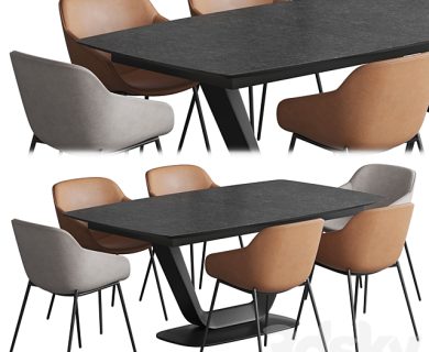 مدل سه بعدی میز و صندلی