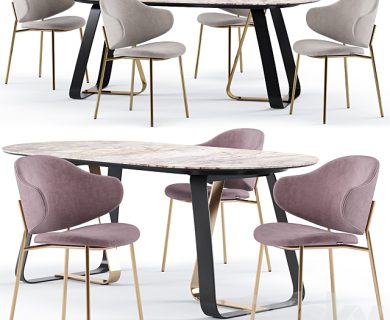 مدل سه بعدی میز و صندلی