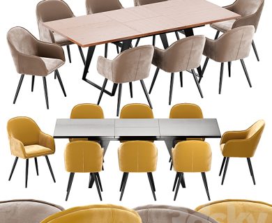 مدل سه بعدی میز و صندلی