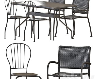 مدل سه بعدی میز و صندلی