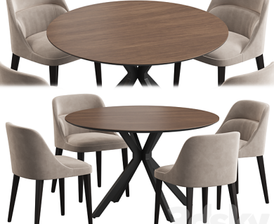 مدل سه بعدی میز و صندلی