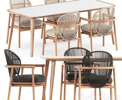 مدل سه بعدی میز و صندلی