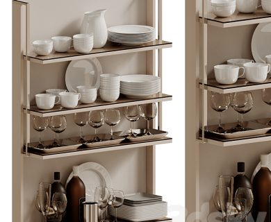 مدل سه بعدی بوفه آشپزخانه