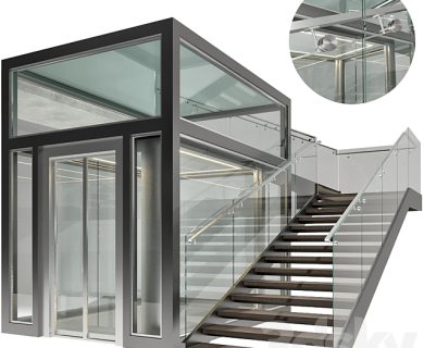 مدل سه بعدی پله کلاسیک