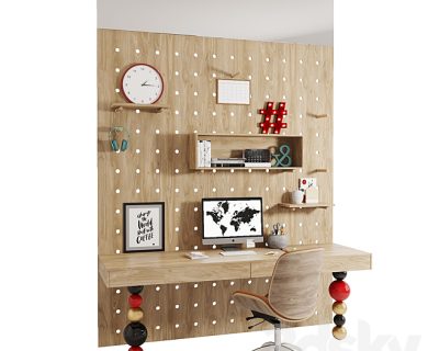 مدل سه بعدی میز و صندلی