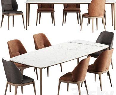 مدل سه بعدی میز و صندلی