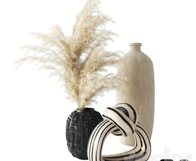 مدل سه بعدی گل و گلدان