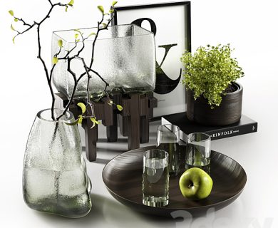 مدل سه بعدی گل و گلدان