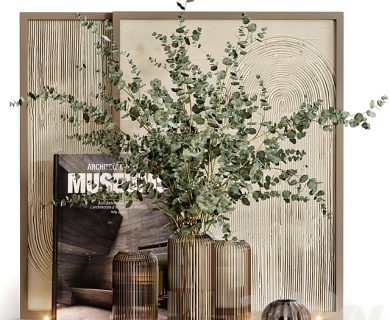 مدل سه بعدی گل و گلدان