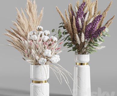 مدل سه بعدی گل و گلدان