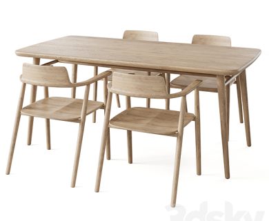 مدل سه بعدی میز و صندلی